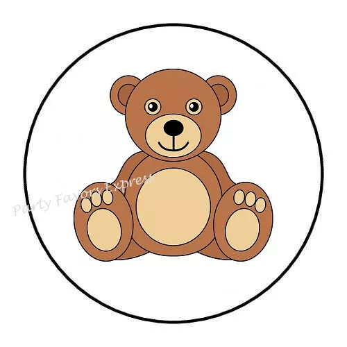 Teddy Bear Baby Shower Envelope Seals Labels Stickers Party Favors