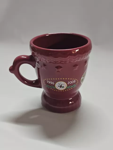 2008 Christmas Burgandy Cup Mug Christkindlmarket Chicago Hot Chocolate Nice Wow