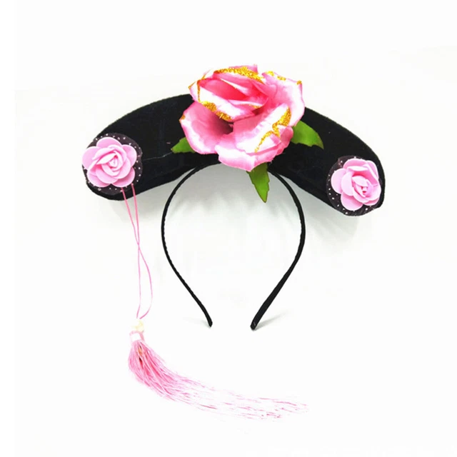Cappello copricapo tradizionale dinastia Qing corona reale oggetti di scena per bambini adulti