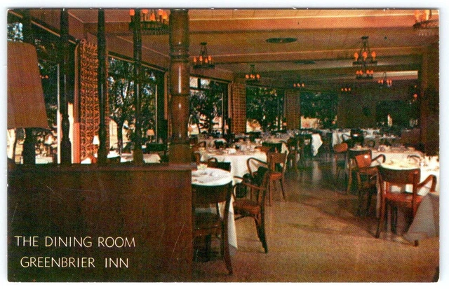 Greenbrier Inn Dining Room Interior Garden Grove California Ca Vintage Postcard
