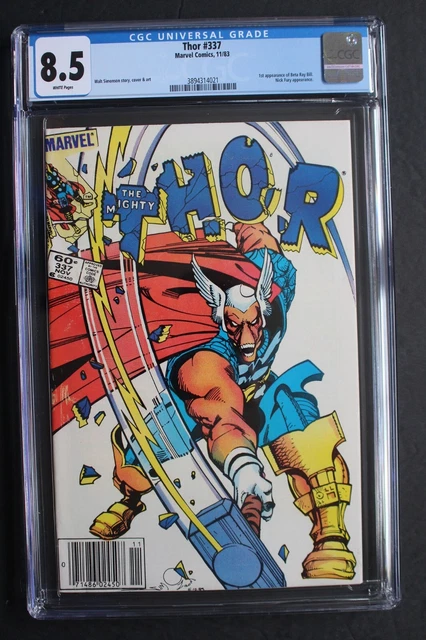 THOR #337 1st BETA RAY BILL MCU 1st Lorelei 1983 GOTG-3 MOVIE Newsstand CGC 8.5