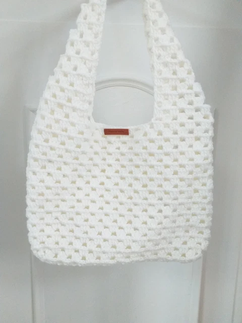 Sac Bohème Fait Main Au Crochet - Multicolore, Anses Bois, Modèle Unique, Neuf