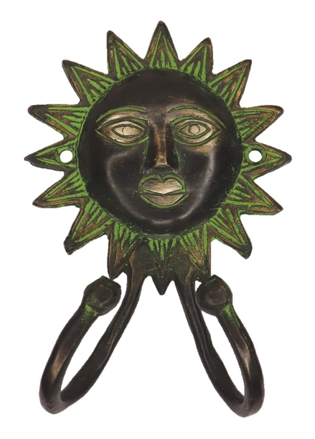 Lord Sun Shape Antique Style Handmade Brass Cloth Towel Key Wall Hanger Hook