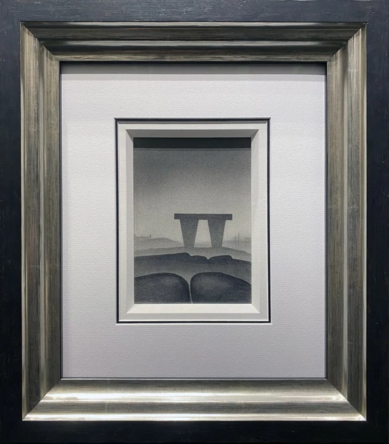 Trevor Grimshaw Original Lápiz Monolito Con Boulders Dibujo Del Norte Artista