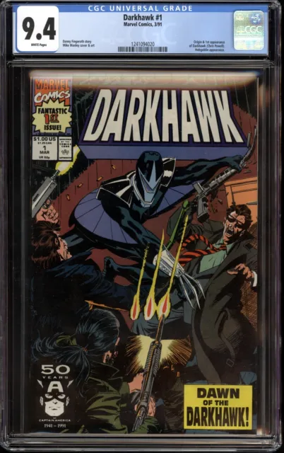 Darkhawk #1 CGC 9.4 NM White Pages Origin + 1st Appearance Marvel 1991