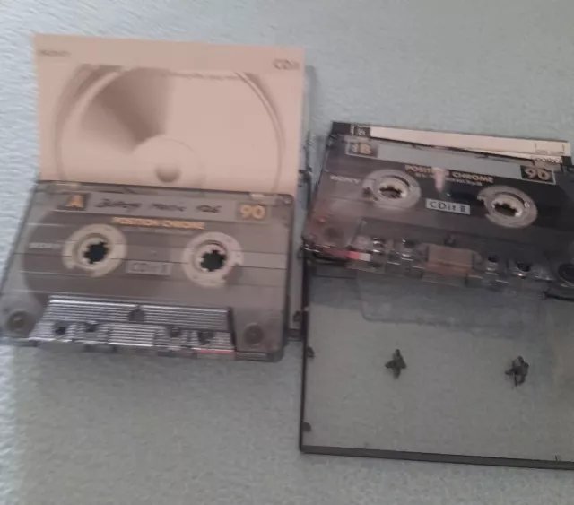 2 Stück SONY CDit  II 90 Bespielte Audiocassette  CHROME mit Hülle