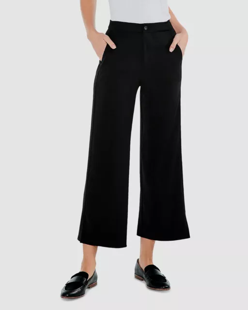 $148 Nic+Zoe Women's Black Evening Drape Wide Leg Pants Size 12