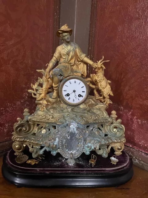 Orologio da Tavolo Francese in Bronzo Dorato - Fine XIX Secolo - da restaurare