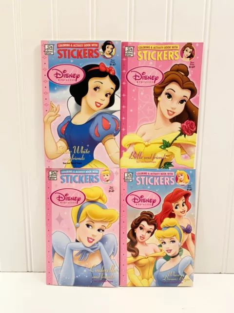 Disney Princess Set Of 4 Jumbo Coloring Activity Book New