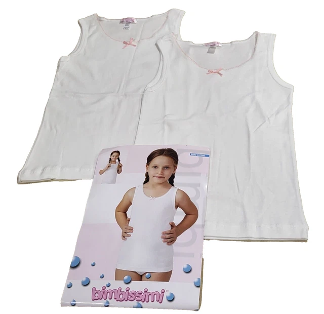 JADEA Canottine Bambina - Pack Da 2 In Cotone Elasticizzato Morbido, Bretelle Sottili - Foto 8