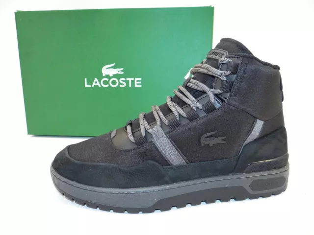 Lacoste T_CLIP MID Sneaker High Herren Schuhe Leder black dark grey Gr.42 uk8  9