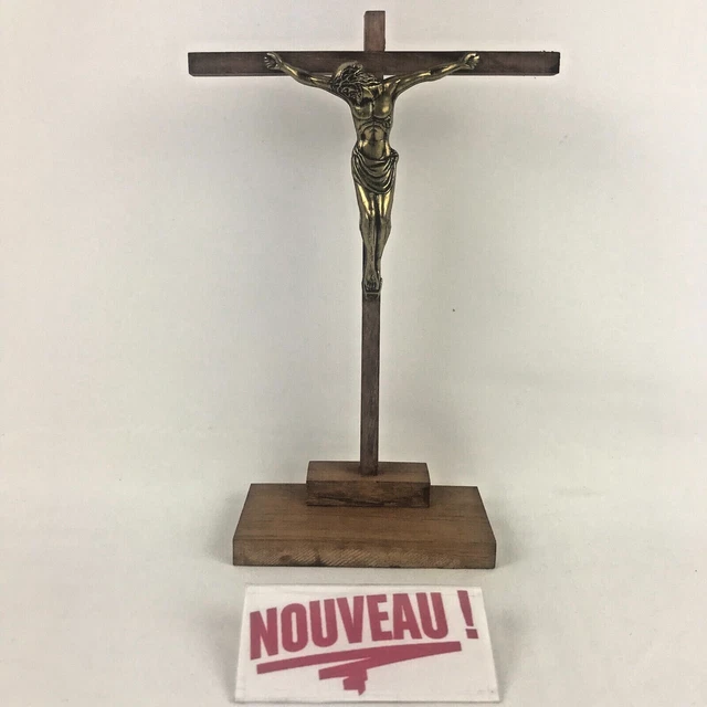 Statue Crucifix Jésus-Christ En Bois - Décoration Religieuse Catholique Pour La Maison