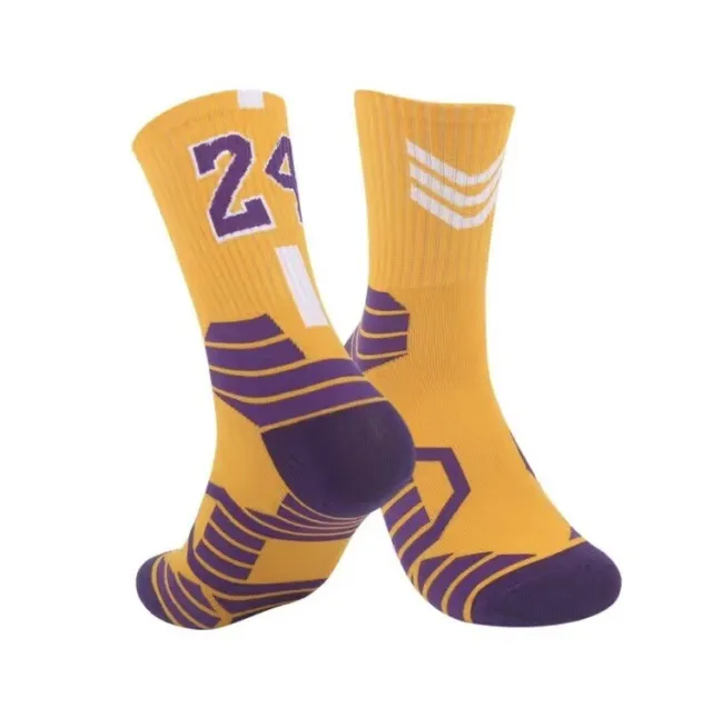 KOBE Bryant Los Angeles LAKERS #24 Mens Basketball Socks - Size L (Fits 6-10)