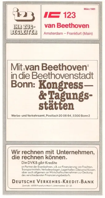 Ihr Zugbegleiter (IZB-DB) IC 123 "van Beethoven", Amsterdam - Frankfurt, 03/1981