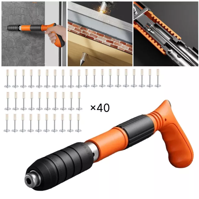 Manual mini steel nail gun tool with 50 nails all-in-one wind nailer UK