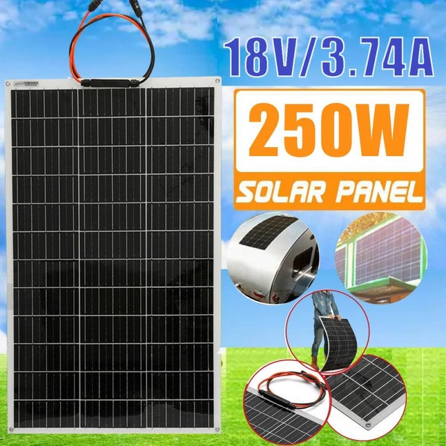 250W flexible Solar Panel 18V Battery Charger Kit Car Camping DIY RV Marine US