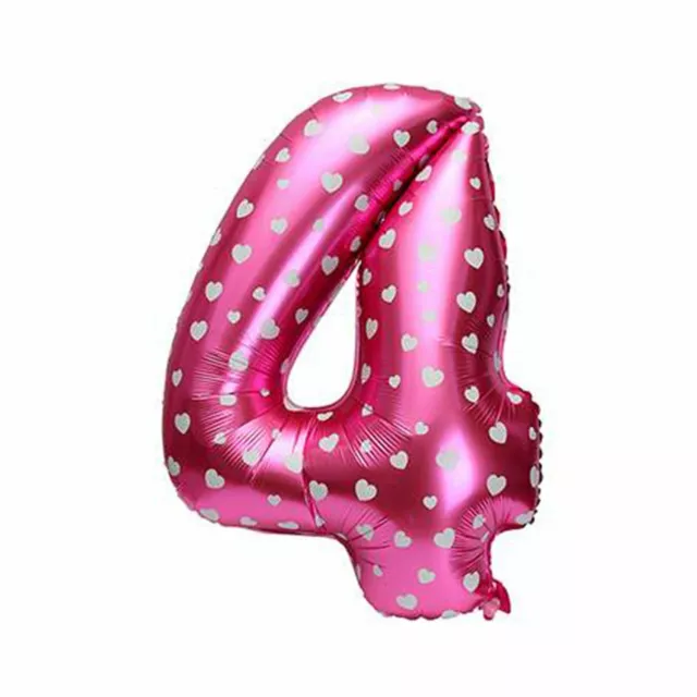 Pink Foil Balloon Number 4 Birthday Age Party Wedding Inflatable Banner Decor