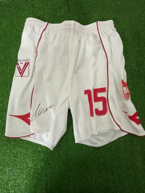 Pantaloncini Shorts Vicenza No Maglia Match Worn Indossata Shirt Camiseta Coa