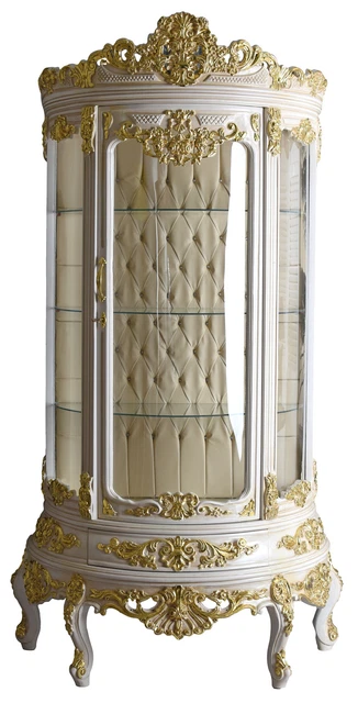 Barroco Escaparate Semicircular Armario Vitrina Antiguo Standvitrine Maciza