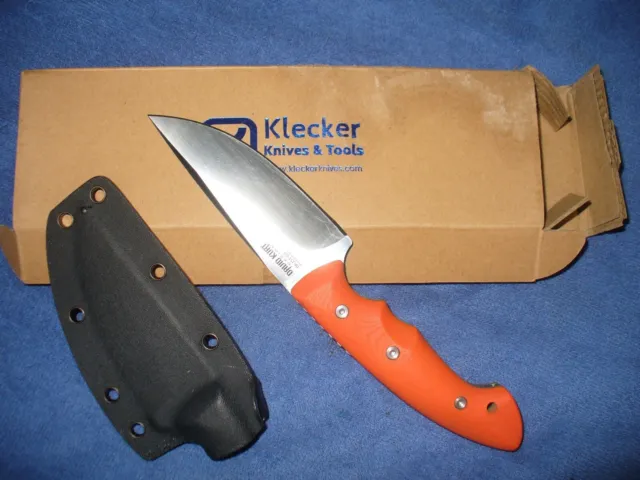 Klecker Hunting/fishing Knife +  sheath, Orange,  Brand NEW