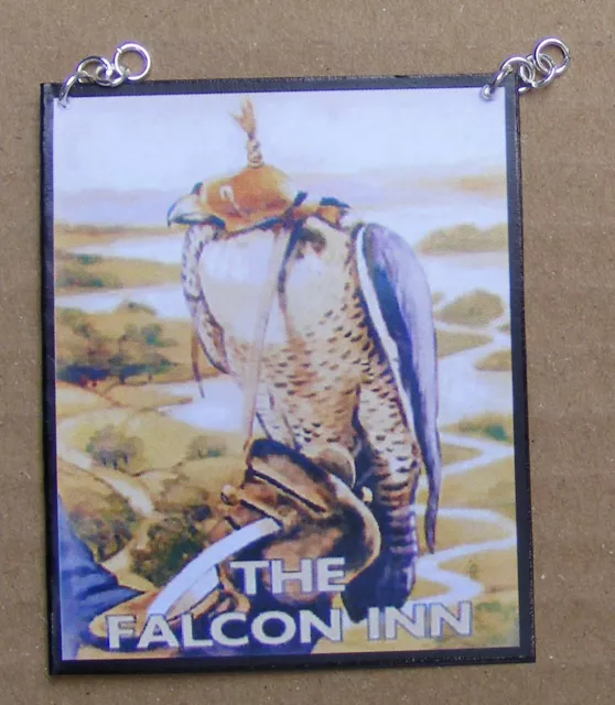 The Falcon Inn Pub Sign Tumdee 1:12 Scale Dolls House Miniature Bar Accessory