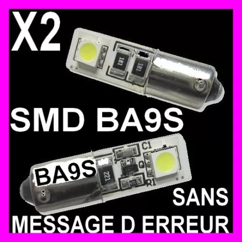 2 Ampoule Ba9S 4W T4W Lampe Veilleuse Blanche A Led Smd Culo T3W T2W H5W H6W 12V