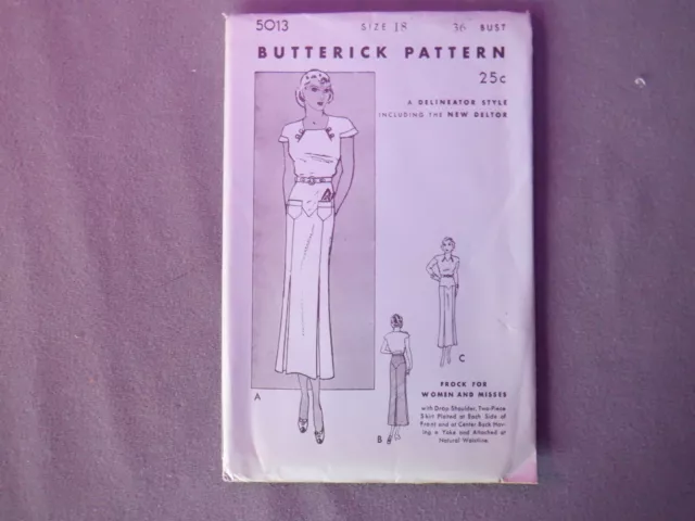 Vintage Pre 1930s Butterick Women’s Vintage size 18 Bust 36 New Old Stock UNUSED