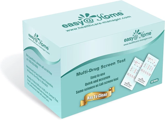 Prueba de detección de múltiples medicamentos Easy at Home - clave para limpiar - 10 pruebas caducan 06/2024
