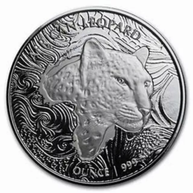 2019 Republic of Ghana - AFRICAN LEOPARD COIN - 1 Oz. Silver - .999 Fine - BU