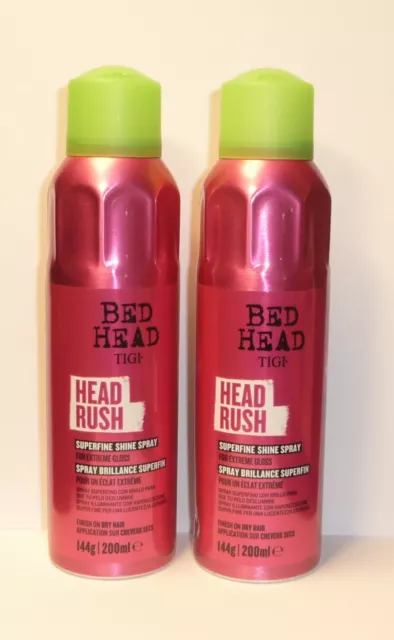 Tigi Letto Head Headrush Spray Lucido 2 X 200ml Nuovo Design