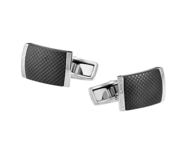 Montblanc Extreme Steel Cufflinks Black Pvd Inlay Germany 111320 New No Box