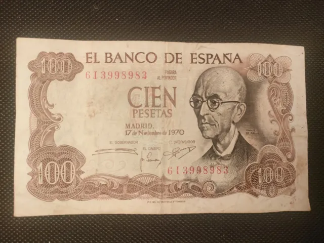 Spanish 100 Pesetas Banknote. Very Good Condition