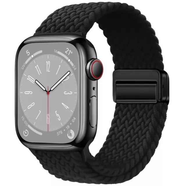 Bracelet  pour Apple Watch Band à boucle magnétique iWatch Series 9,SE, 7, 3, 8.