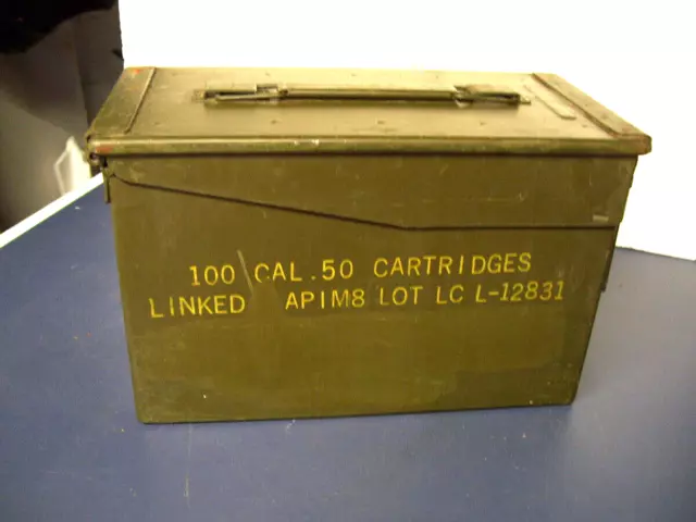 50 Cal Empty Ammo Can Fat Size 100 - Light Wear