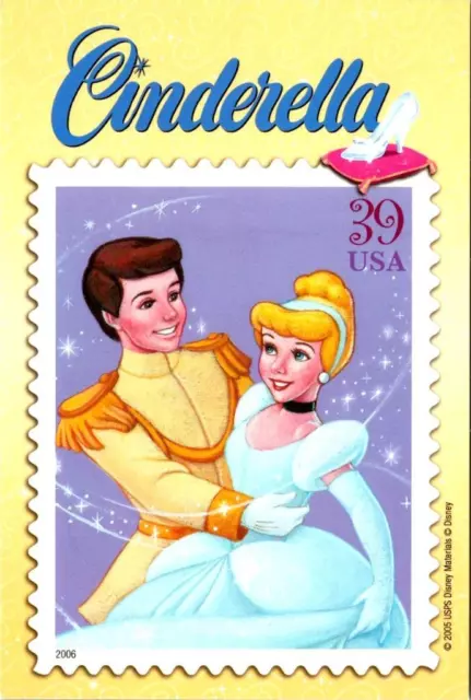 Walt Disney CINDERELLA~Prince 2007 USPS Stamp Look MOVIE~Animation 4X6 Postcard