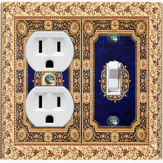 Metal Light Switch Cover Wall Plate For Room VICTORIAN ROYAL TILE FRAME PNT016