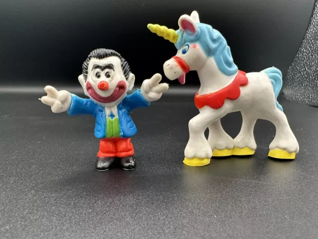 Vintage 1981 Mego Corp Clown Around Lot of 2 PVC Figures Unicorn