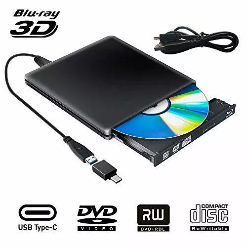 Lettore Masterizzatore Esterno Blu Ray3D, Bluray USB 3.0 Slim BD CD Dvd (K6j)