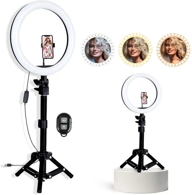 LED Ring Light USB Dimmable Lighting Kit Phone Selfie Tripod Stand TikTok Stream