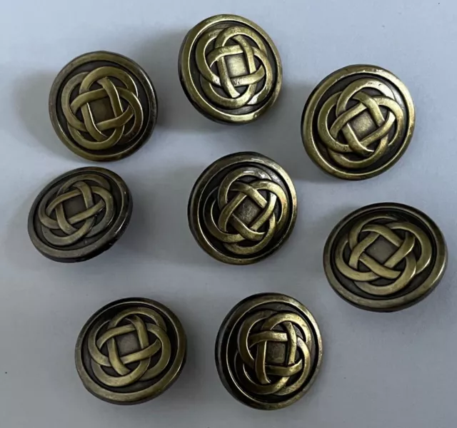Silver metal buttons with Celtic knot design - Sew Irish