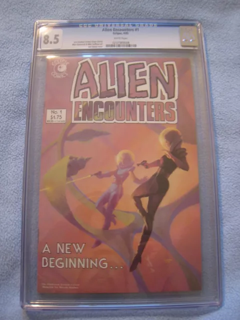 Alien Encounters #1 (Jun 1985, Eclipse) CGC 8.5 - Joe Chiodo - WHITE PAGES