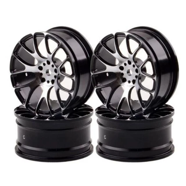 2PCS Aluminum Alloy Front Wheel Rims For 1/14 Tamiya RC Climbing Trailer & Cargo Truck - Silver