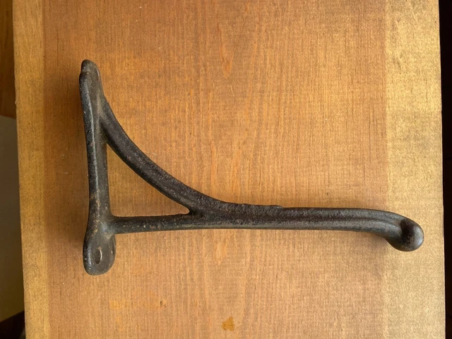 Antique Cast Iron Harness Hook 7 1/2" Bridle Tack Bracket Heavy Barn Hanger 6