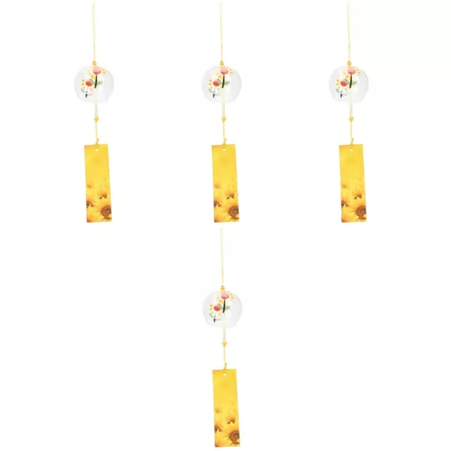 4 PCS Japanese Wind Chimes Glass Girl Outdoor Wall Hanging Decor