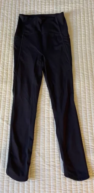 MANDUKA Leggings Flux Tie Hem Size M Medium Dark Grey Stretch Yoga Pants  Pocket