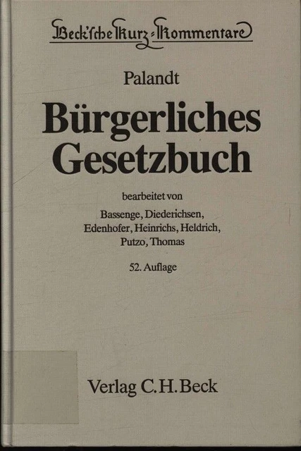 BÜRGERLICHES GESETZBUCH MIT Einführungsgesetz, Gesetz zur Regelung des