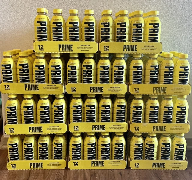 PRIME HYDRATION DRINK Lemonade 16.9 FL OZ NEW FLAVOR. 12 PACK IN HAND