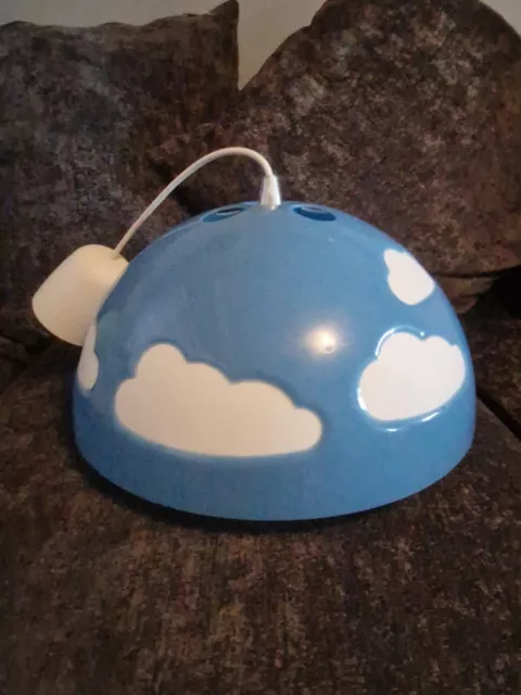 Paralume Ikea Skojig Soffitto Luce Blu Nuvole Cielo Camera bambini