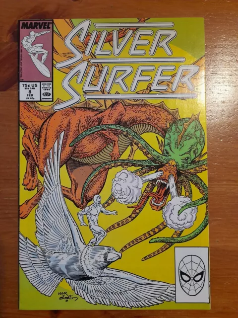 Silver Surfer Vol 3 #8 Feb 1988 VFINE 7.5 1st app of Pap-Tonn, a Kree scientist