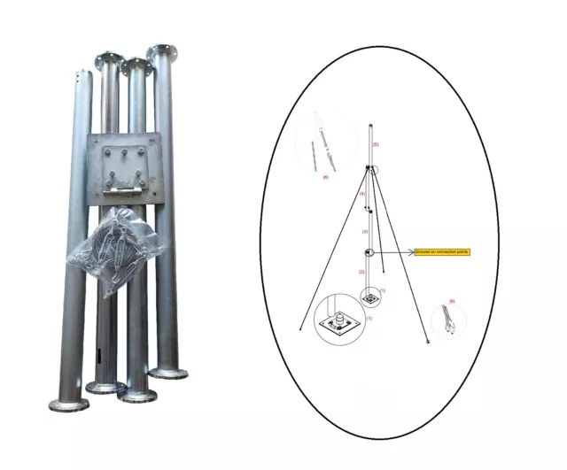 Mast Tower & Zubehör für Windgeneratoren Auswahl 15 - 40 KG